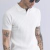 Polo Collar White T-Shirt | Regular Fit Half Sleeve Polo for Men